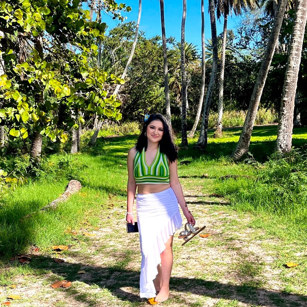 white skirt